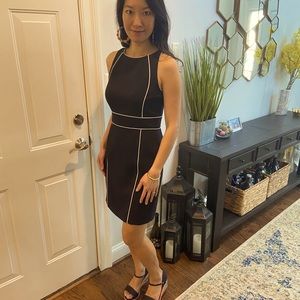 Tahari Arthur S Levine navy and white dress